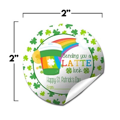 Latte Luck St. Patrick's Day Party Favor Stickers - image5